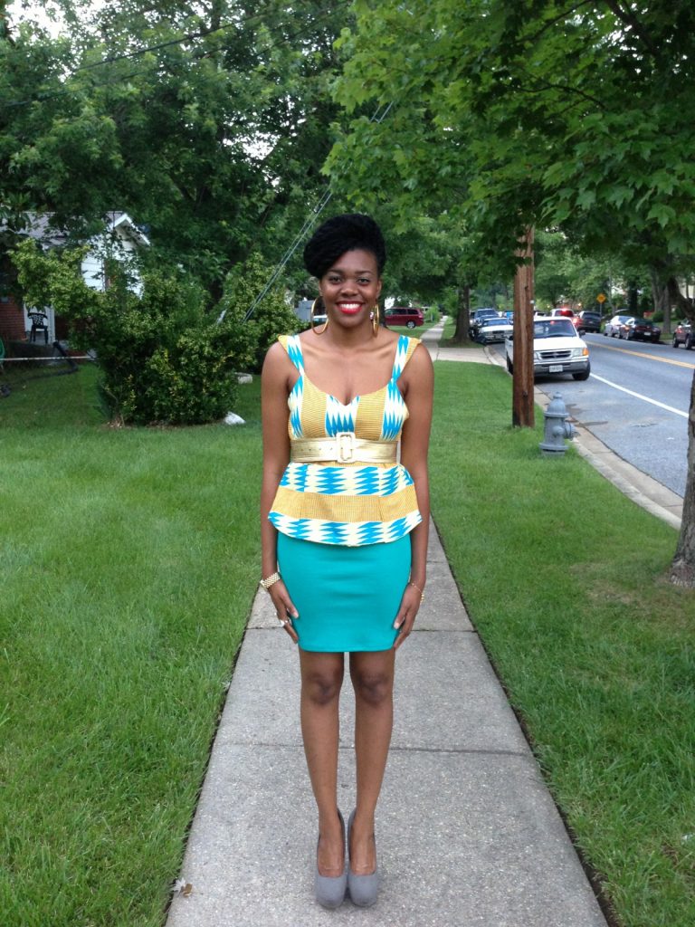 kente-print-peplum-top-with-a-teal-blue-pencil-skirt-7